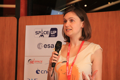 @SpaceKate during her SpaceUp talk at SpaceUp Paris 2013