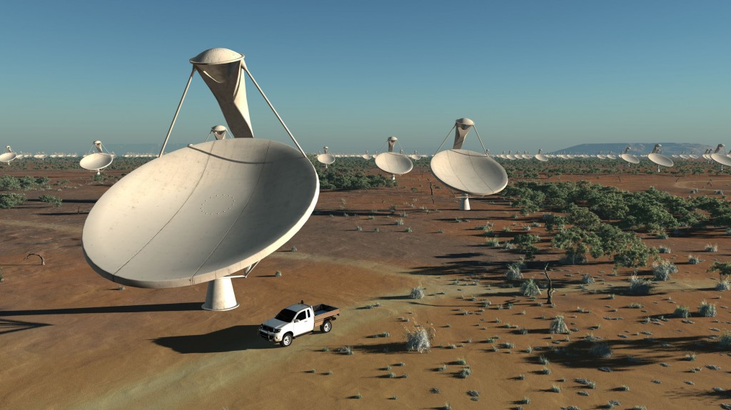 Artist's impression of the SKA dishes. Credit: SKA Organisation/TDP/DRAO/Swinburne Astronomy Productions